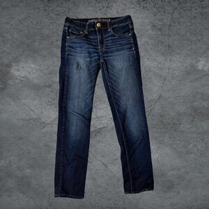 American Eagle Skinny Women's Jeans Super Stretch AEO Denim Dark Wash Size 2